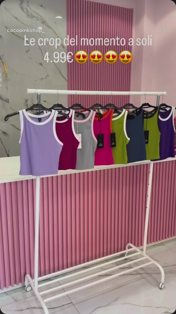 Maglia Crop Bicolor
